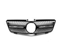 ABS Frontal Riñón Radiador Para merc&edes Para Benz ML clase W164 2005-2008 ML320 ML350 ML500 parrilla delantera Racing Grill negro/plata superior parachoques capó rejilla de malla (Color : Black)