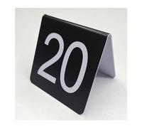 ABS Plastic Table Numbers, Double Sided Printing Panel Signage, Tented Number Plate Signs, Concave Down Number Design for Wedding Banquets, Restaurants, Cafés, Bars(2.9 inch) (Color : Black, Size :