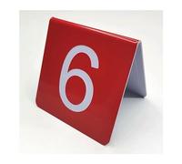 ABS Plastic Table Numbers, Double Sided Printing Panel Signage, Tented Number Plate Signs, Concave Down Number Design for Wedding Banquets, Restaurants, Cafés, Bars(2.9 inch) (Color : Red, Size : 1-