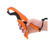ABS Plástico Flotante Grip de Pescado Aleación de Zinc Pescado Agarre de Labios con Tira de muñeca para atrapar Peces Sin herido Auxiliar(Large-Naranja)