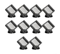 ABS+TPU Soporte de marco flotante Caja de soporte para anillos, monedas, joyas, exhibición, coleccionables, figuritas y aretes de herbario (blanco, 5 piezas)