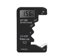 ABS Vivienda LCD Tester para AA AAA C D N 9V 6F22 y 1.5V 3V Baterías Nivel de voltaje y verificación de capacidad (negro)