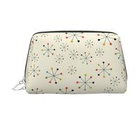 Absctract - Neceser espacial con patrón geométrico, organizador de maquillaje fácil de transportar para brochas de maquillaje, pintalabios, Silver, Talla única, Neceser