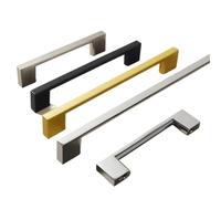 ABSDWIF Manija del cajón de la puerta del armario, aleación de aluminio americana, manija sólida extendida for gabinete, accesorios for muebles(Silver-160mm)
