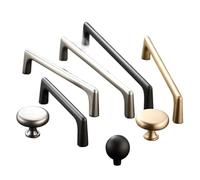 ABSDWIF Manija del gabinete, manijas de puertas latón dorado, color gris perla, perillas cajón aleación Zinc, tiradores muebles cocina, herrajes(Brushed Nickel 128mm)