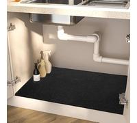 Absent - Alfombrilla para fregadero de cocina, 40 x 50 cm, secado rápido, parte trasera de goma antideslizante, almohadilla protectora, alfombrilla negra para debajo del fregadero para la higiene de