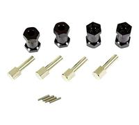 Absima Separadores de rueda de aluminio 2560021, 20,0 mm, 1:10, 12 mm, hexagonales, negro, 4 unidades