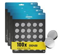 ABSINA 100x CR2450 3V Lithium Battery - Pilas CR2450 a Prueba de Fugas y de Larga Durabilidad - CR 2450 Litio 3V, Pilas 2450 Batteries