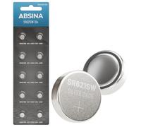 ABSINA 10x Pila SR621SW 1,55V óxido de Plata - SR621SW Pila Reloj a Prueba de Fugas y de Larga duración - Batería LR621 / SR621 / 364 / V364 / R60 / AG1