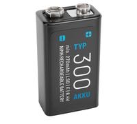 ABSINA 1x Pilas 9V Recargables 300 con Baja Autodescarga - Pila 9V de Bloque NiMH con 8,4V y al Menos 270mAh - Pila 9V Recargable, 9V Battery, bateria 9V, Pila 9V 6LR61, Pila Recargable 9V, 6F22 9V