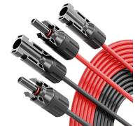 ABSINA 2X Cable Solar 6mm2 10m H1Z2Z2-K Negro & Rojo - 6mm Solar Cable 10m Resistente a los Rayos UV - Placas solares