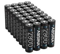 ABSINA 32x Pilas Recargables AA 2900 NiMH - Pila Recargable AA 1,2V & mín. 2650mAh - Pilhas recarregáveis AA para Dispositivos de Alto Consumo - Bateria AA Recargable para Wii y Controles Xbox