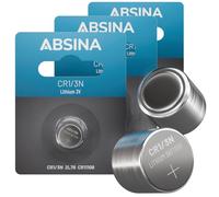 ABSINA 3X Pile CR1/3N de Litio 3V - Pile DL1/3N a Prueba de Fugas y de Larga duración - Bateria Lithium 3V de 160mAh - DL 1/3N, 2L76, Batería CR 1/3N