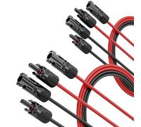 ABSINA 4x 1 Metro Cable Solar 4mm2 H1Z2Z2-K negro y rojo - Cable para placa solar resistente a UV - Cable para panel solar, cable solar 4mm, cable 4mm2, placa solar con enchufe, cable placa solar