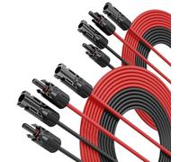 ABSINA 4X 10 Metro Cable Solar 4mm2 H1Z2Z2-K Negro y Rojo - Cable para Placa Solar Resistente a UV