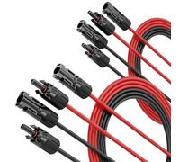 ABSINA 4X 2 Metro Cable Solar 4mm2 H1Z2Z2-K Negro y Rojo - Cable para Placa Solar Resistente a UV - Cable para Panel Solar, Cable Solar 4mm, Cable 4mm2, Placa Solar con Enchufe, Cable Placa Solar