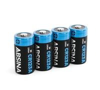 ABSINA 4X CR123A 3V Lithium Battery para cámaras y Mucho más - Pila CR123A a Prueba de Fugas y de Larga duración - Pilas CR123A con 1300mAh - Baterías CR123, Pilas CR123A 3V, Pilas 123