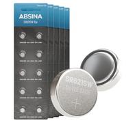 ABSINA 50x Pila SR621SW 1,55V óxido de Plata - SR621SW Pila Reloj a Prueba de Fugas y de Larga duración - Batería LR621 / SR621 / 364 / V364 / R60 / AG1