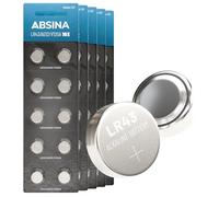 ABSINA 50x Pilas botón AG12 LR43 - Pilas alcalinas de 1,5 V LR43, a Prueba de Fugas y de Larga duración - LR 43/186 / LR1142 / L1142 / V12GA / GPA76 / RW84 - Pila botón LR43