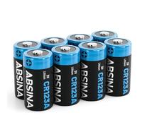 ABSINA 8X CR123A 3V Lithium Battery para cámaras y Mucho más - Pila CR123A a Prueba de Fugas y de Larga duración - Pilas CR123A con 1300mAh - Baterías CR123, Pilas CR123A 3V, Pilas 123