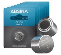 ABSINA 8X Pile CR1/3N de Litio 3V - Pile DL1/3N a Prueba de Fugas y de Larga duración - Bateria Lithium 3V de 160mAh - DL 1/3N, 2L76, Batería CR 1/3N
