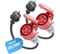 ABSINA Adaptador de enchufe schuko a conector CEE - a CEE 16A 5 polos