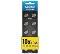 ABSINA AG13 LR44 Pilas de Boton - 1,5V Alcalinas a Prueba Fugas y Larga