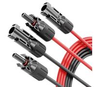 ABSINA Cable Solar 4mm2 H1Z2Z2-K Negro y Rojo 2 Mts UV Resistente Con Enchufe