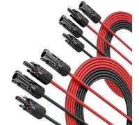ABSINA Cable Solar Negro y Rojo 4X 5 Metro H1Z2Z2-K 4mm2 - Para Panel Solar UV Resistente con Enchufe