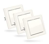 ABSINA Interruptor en cruz empotrado en blanco - 3 interruptores 250V AC, 10A, IP20 incl. marco, inserto empotrado y tapa - interruptor de luz, interruptor basculante, interruptor de palanca