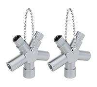ABSINA Llave universal de 4 perfiles - 2x llave triangular y llave cuadrada de disttibuciónn - Llave universal para armarios sistemas de cierre y contadores