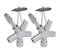 ABSINA Llave universal de 6 perfiles - 2x llave triangular y llave cuadrada - Para construcción - Llave universal para armarios sistemas de cierre y contadores