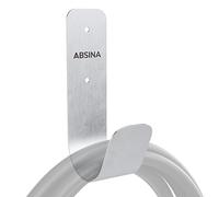 ABSINA Soporte de Pared Tipo 2 de Acero Inoxidable, Incluye Accesorios de Montaje, 16,1 x 4,5 x 8,3 cm, Cable de Pared para Cable de Carga Tipo 2, Soporte de Cable Wallbox, Soporte de Carga Tipo 2,