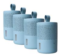 AbsoDry Duo Family - Deshumidificador silencioso sin electricidad - Para una mejor calidad del aire - Antihumedad armarios, sótano, baño, dormitorio - Deshumificadores de humedad - 4 x Azul