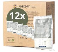 AbsoDry - Recambio Deshumidificador 12x600g - Compatible universalmente - Pastillas antihumedad recambio - Evita el olor y absorbe humedad - Absorbente de humedad en granulado