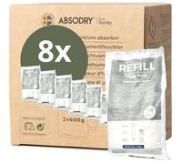 AbsoDry - Recambio Deshumidificador 8x600g - Compatible universalmente - Pastillas antihumedad recambio - Evita el olor y absorbe humedad - Absorbente de humedad en granulado