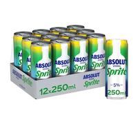 Absolut Vodka Con Sprite, Cóctel Clásico, Pack 12 Latas 250 ml | Cóctel listo para tomar, Absolut Vodka con Sprite, 5% alcohol, excelente para fiestas y reuniones, consumo responsable