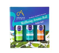 Absolute Aromas Aroma-Roll Wellbeing - Paquete de 3 - con respiración, cabecera y rodillos de prevención