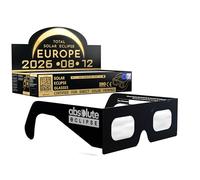 Absolute Eclipse Gafas de eclipse solar trenzadas al por mayor - Probado ISO 12312-2 y certificado CE - Fabricante de la UE - Paquete al por mayor de 100 - Eclipse Europe 2026