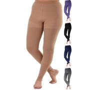 ABSOLUTE SUPPORT Leggings de compresión para mujer de 20-30 mmHg para circulación, medias de compresión sin pies para mujer, medias de cintura alta, color beige, talla S