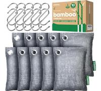 Absorbedor de olores de carbón activado, eliminador de olores fuertes, bolsas purificadoras de aire de carbón de bambú para el hogar, coche, armario, mascotas, desodorante de habitación de humo (10 x