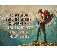 Absorbente Acolchado Antideslizante Felpudo Entrada Casa Senderismo En La Montaña Senderismo No Se Trata De Ser Mejor Que Alguien Más Atrapar Suciedad Alfombra De Piso para Interior 40X60Cm