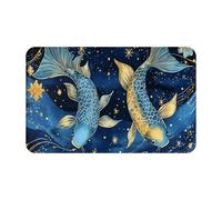 Absorbente Acolchado Resistente Alfombra Ducha Tema De La Constelación Piscis Exquisito Fondo Oscuro Suave Alfombra Interior De Bienvenida para Baño Oficina Interior 40X60Cm