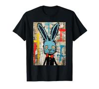 Abstracción Azul Conejo Arte Urbano Estilo Conej Camiseta