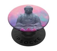 Abstracción Buda Flor De Loto Minimalista Budismo Budista PopSockets PopGrip Adhesivo