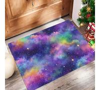 Abstracción Cósmica Felpudo Antideslizante - 40 x 60 cmNebulosa Los Sueños Trampa de Tierra Felpudo Exterior e Interior para Entrada Limpia - Fácil de Cuidar - Púrpura