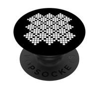 Abstracción Cuadrados Simetría Blanco Negro Bauhaus 3 Formas Mania PopSockets PopGrip Adhesivo