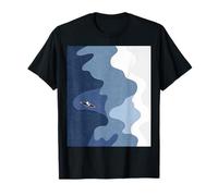 Abstracción Océano Capas Azul Índigo Costa Kayak Serenidad Camiseta
