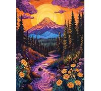 Abstracción Pintar por Numeros Adultos bosque Pintar por Numeros Niños, Paint by Numbers Adult, Painting by Numbers, Painting on Canvas, Regalo Mujer, Decoracion Hogar, Without Frame, 80x100cm e-81