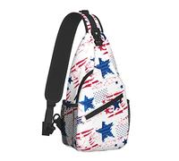 Abstract American Flag USA Stars Sling Bag para Mujeres y Hombres, patriótico Crossbody Shoulder Bags Casual Sling Backpack Chest Bag Travel Senderismo Daypack para Exteriores